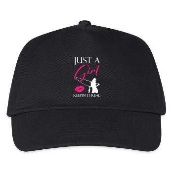Just a Girl Keepin it Real Fishing - Kinder Basecap - Schwarz - Vorne