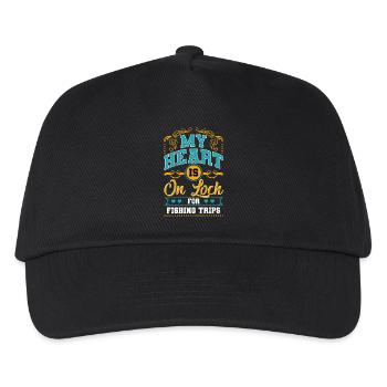 My Heart Is On Lock For Fishing Trips - Kids’ Baseball Cap - black - Front