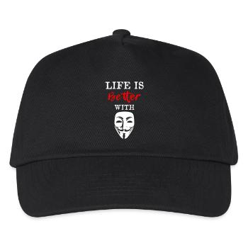La vie est meilleure avec Anonymous - Casquette de baseball Enfant - noir - Devant