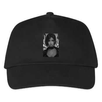 Noir Beauty - Monochrome Cyberpunk Portrait - Kids’ Baseball Cap - black - Front