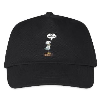 Möwe Sprechblase Hot Chicken - Kinder Basecap - Schwarz - Vorne
