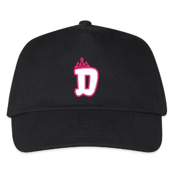 Monogrammierte Kleinkind Mädchen Krone - Kinder Basecap - Schwarz - Vorne