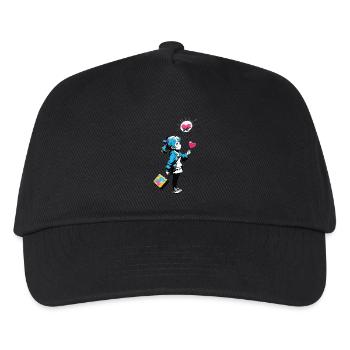 Streetart Mädchen 23244 - Kinder Basecap - Schwarz - Vorne