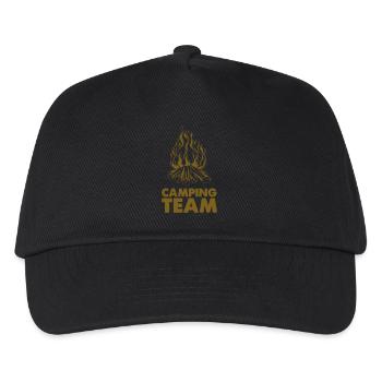 camping team lagerfeuer - Kinder Basecap - Schwarz - Vorne
