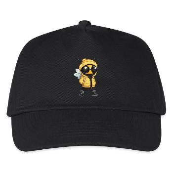 Biene Cool Honigbiene Comic - Kinder Basecap - Schwarz - Vorne
