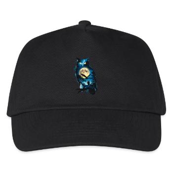 Niedliche Eule als Zauberer für einen Eulen Fans - Kinder Basecap - Schwarz - Vorne