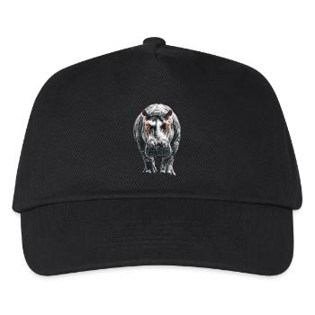 Nilpferd - Kinder Basecap - Schwarz - Vorne