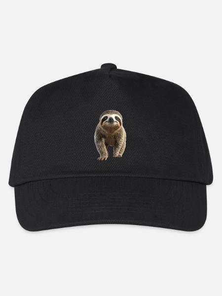 Faultier - Kinder Basecap - Schwarz