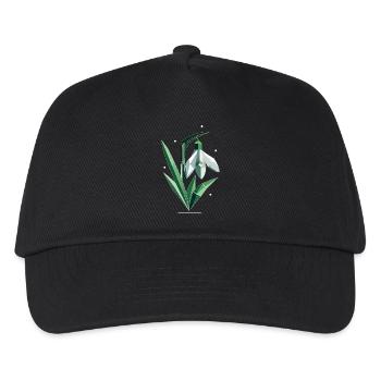 Délicate illustration polygonale de perce-neige - Casquette de baseball Enfant - noir - Devant