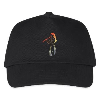 Vintage Flötenspielerin Skizze - Kinder Basecap - Schwarz - Vorne