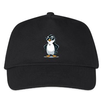 pinguin comic - Kinder Basecap - Schwarz - Vorne