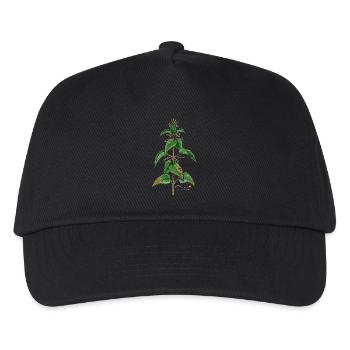 Brennnessel (Urtica dioica) - Kinder Basecap - Schwarz - Vorne