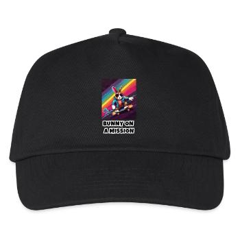 Bunny on a Mission - Kids’ Baseball Cap - black - Front