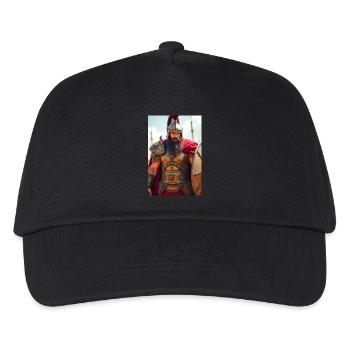 Ares, armored war god with crimson cape - Kids’ Baseball Cap - black - Front
