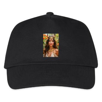 Hathor, goldener Kopfschmuck mit Sonnenscheibe - Kinder Basecap - Schwarz - Vorne