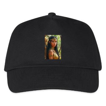 Neith, gepanzerte Kriegergöttin, hält einen Bogen in der Hand - Kinder Basecap - Schwarz - Vorne
