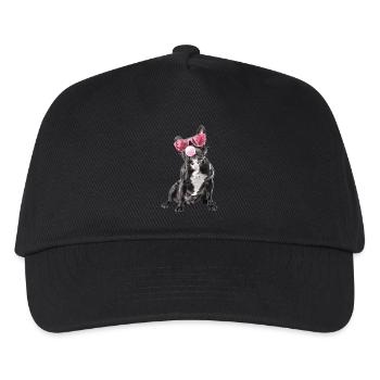 Boston Terrier - Kinder Basecap - Schwarz - Vorne