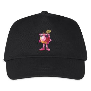 Apfel - Kinder Basecap - Schwarz - Vorne