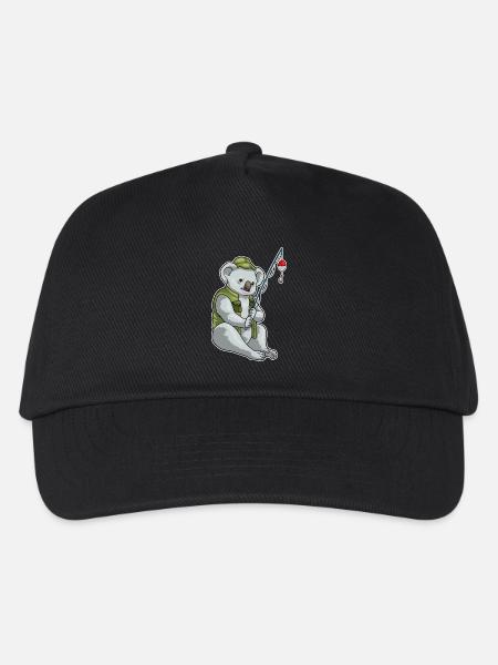 Koala Angler Angelrute Angeln - Kinder Basecap - Schwarz