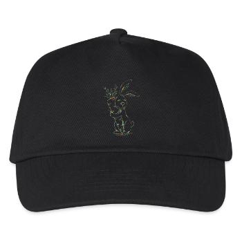 Bunter Neonhase mit Karotten - Kinder Basecap - Schwarz - Vorne