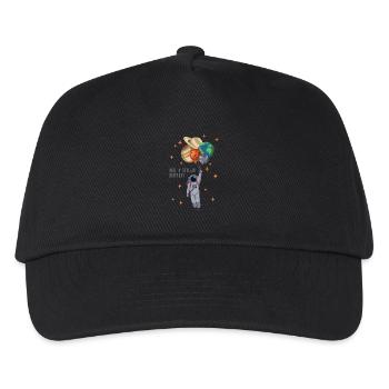 Birthday Greeting Astronaut with Planet Balloons - Kids’ Baseball Cap - black - Front