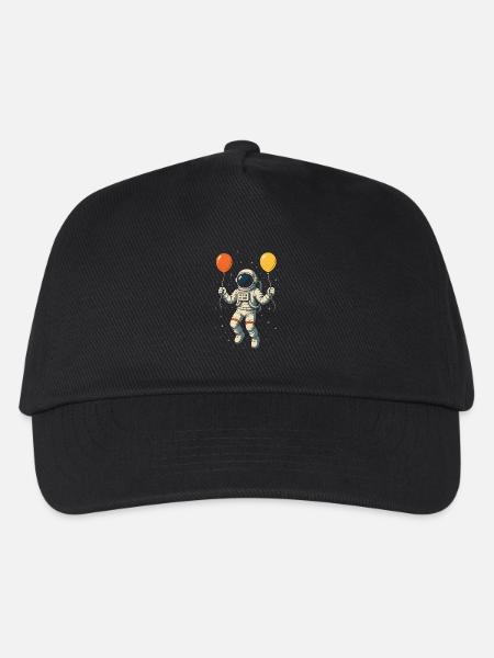 Astronaut mit bunten Luftballons - Kinder Basecap - Schwarz