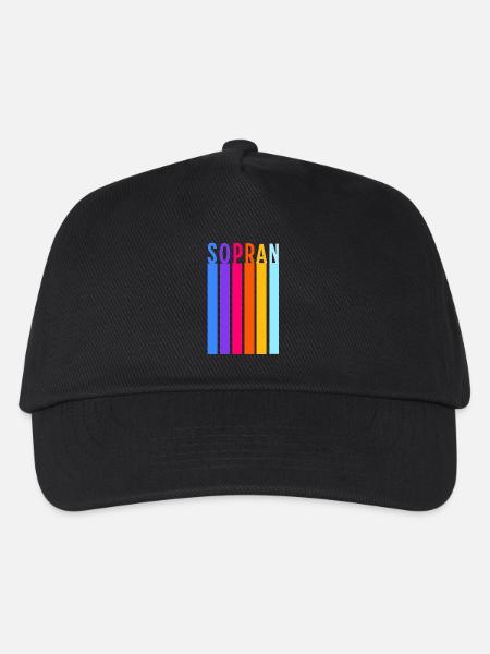 Chor - Sopran Retro Streifen - Kinder Basecap - Schwarz