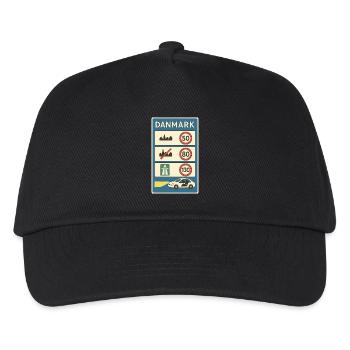 Danemark Panneau de règles de circulation Frontière - Casquette de baseball Enfant - noir - Devant