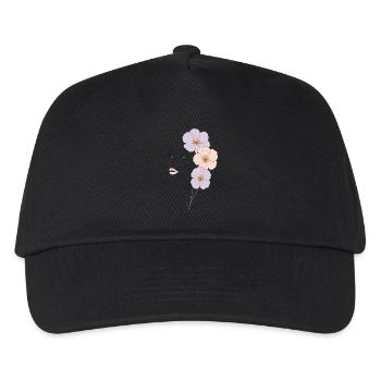 Blütenpoesie – Line Art Femininity - Kinder Basecap - Schwarz - Vorne