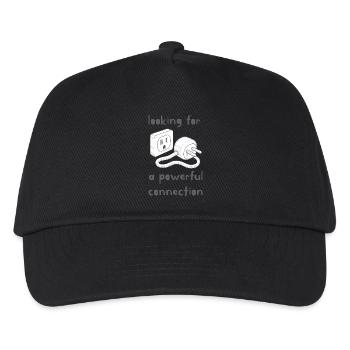 Powerful Connection – Plug & Outlet Design - Kids’ Baseball Cap - black - Front