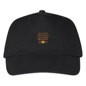 In a world where you can be anything, be kind. - Kids’ Baseball Cap - black - Front