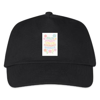 Peace and happiness - Casquette de baseball Enfant - noir - Devant