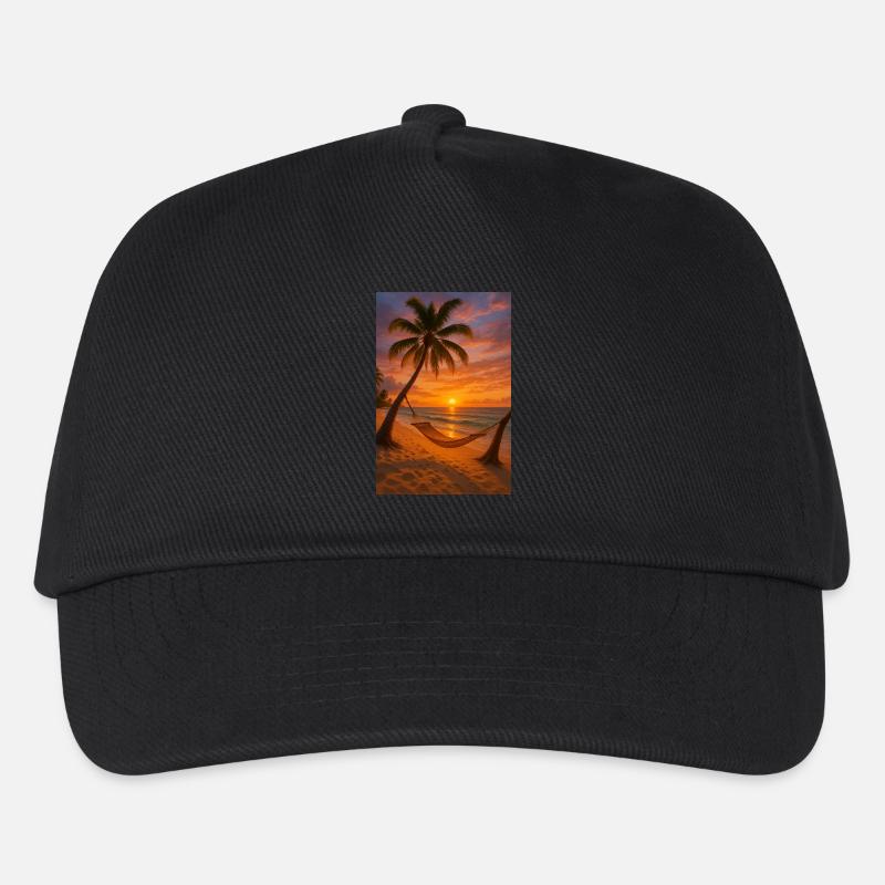 Roter Sonnenuntergang - Kinder Basecap - Schwarz