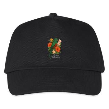 Live in Paradise – Tropischer Paradiesvogel - Kinder Basecap - Schwarz - Vorne