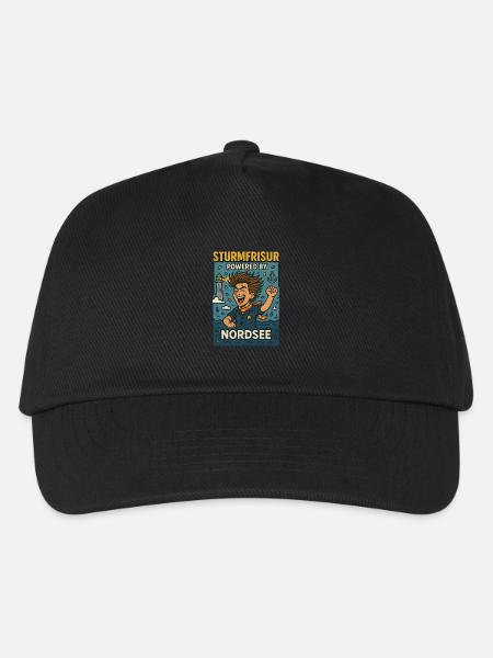 Sturmfrisur powered by Nordsee - Kinder Basecap - Schwarz