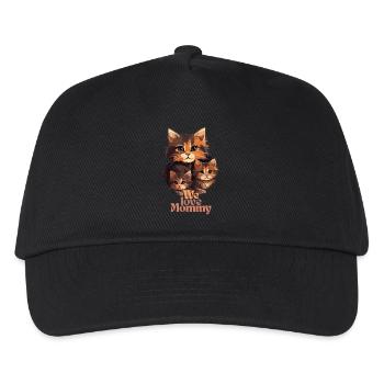 Katze - We love mummy - Kinder Basecap - Schwarz - Vorne