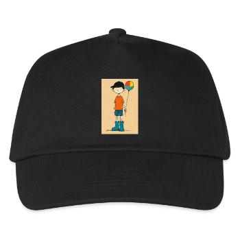Little boy plays ball - Kids’ Baseball Cap - black - Front