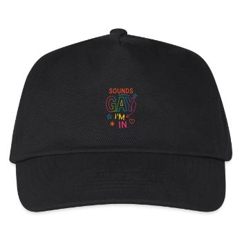 Sounds gay, I’m in - Kinder Basecap - Schwarz - Vorne
