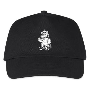 Fussball Einhorn - Kinder Basecap - Schwarz - Vorne