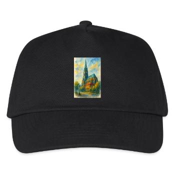 Gothische Kirche im impressionistischen Stil - Kinder Basecap - Schwarz - Vorne