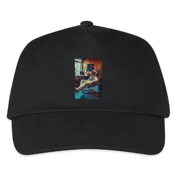 Chill Astronaut in Office - Kids’ Baseball Cap - black - Front