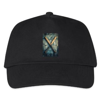 Vintage gekreuzte Baseballschläger - Kinder Basecap - Schwarz - Vorne