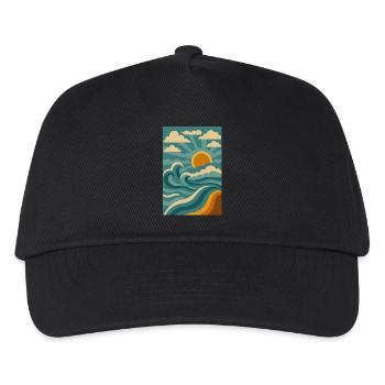Wellen der Nostalgie - Kinder Basecap - Schwarz - Vorne