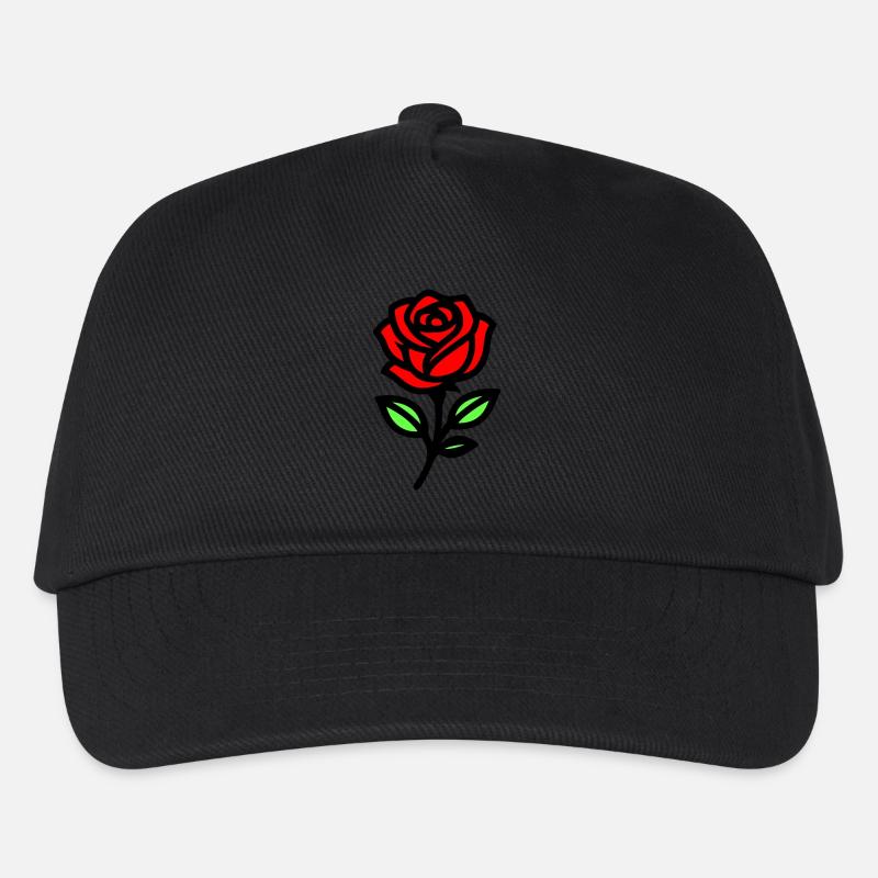 Rose Blume - Kinder Basecap - Schwarz