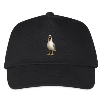 Screaming Seagull with Sunglasses - Kids’ Baseball Cap - black - Front
