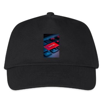 Rot Abbrechen-Tasten-Highlight - Kinder Basecap - Schwarz - Vorne