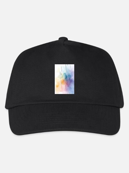 Wasserfarben abstrakt, Aquarell-Kunst farbig - Kinder Basecap - Schwarz