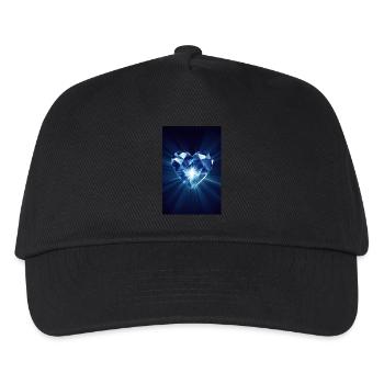 Coeur de diamant brillant - Casquette de baseball Enfant - noir - Devant