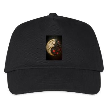 Cyber Yin Yang Gleichgewicht - Kinder Basecap - Schwarz - Vorne