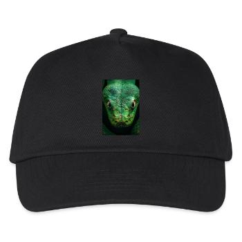 Hypnotischer grüner Schlangenblick - Kinder Basecap - Schwarz - Vorne